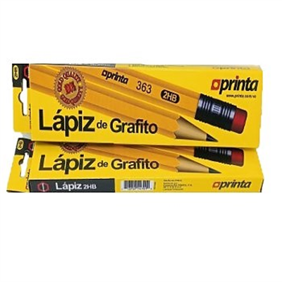 Lápices HB de grafito con borra roja