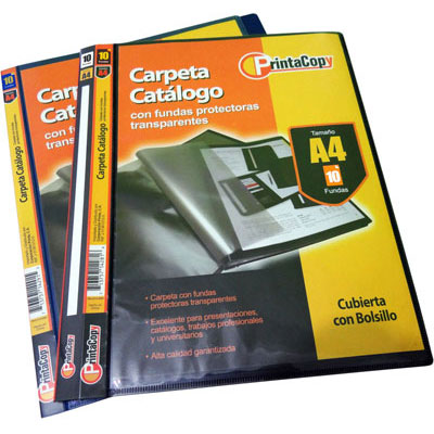 Carpetas Catálago  A4 con 10 fundas